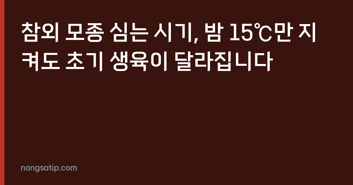 참외 모종 심는 시기, 밤 15℃만 지켜도 초기 생육이 달라집니다
