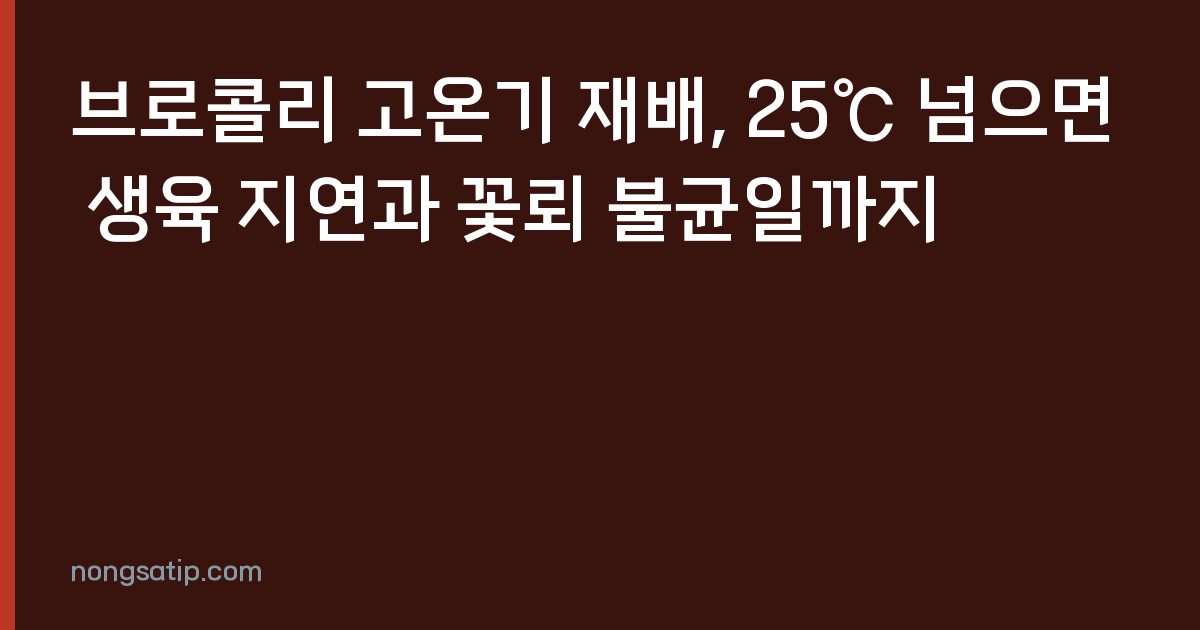브로콜리 고온기 재배, 25℃ 넘으면 생육 지연과 꽃뢰 불균일까지