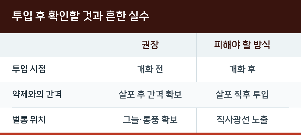 투입 후 확인할 것과 흔한 실수