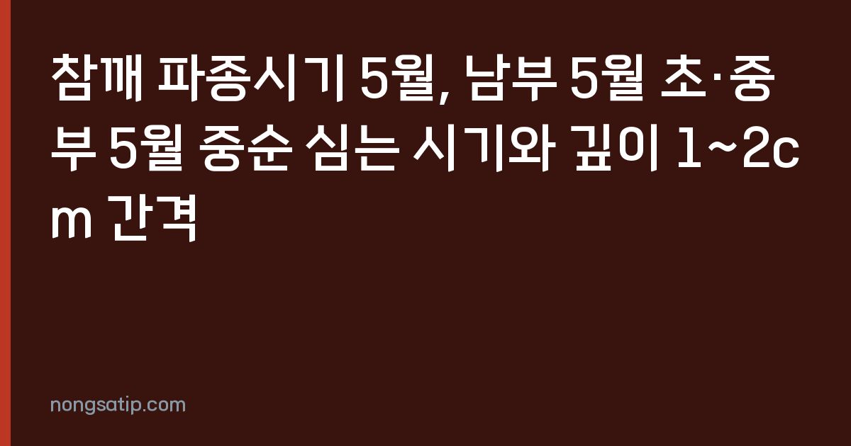 참깨 파종시기 5월, 남부 5월 초·중부 5월 중순 심는 시기와 깊이 1~2cm 간격