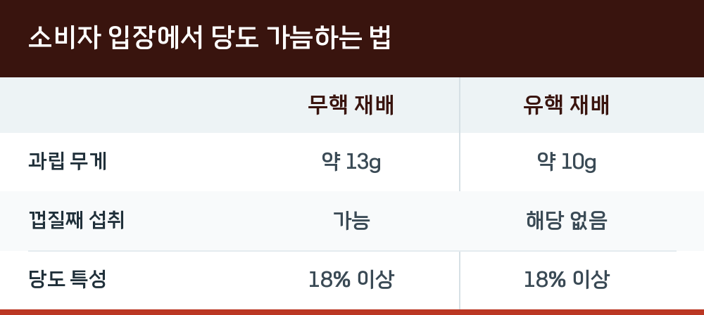 소비자 입장에서 당도 가늠하는 법