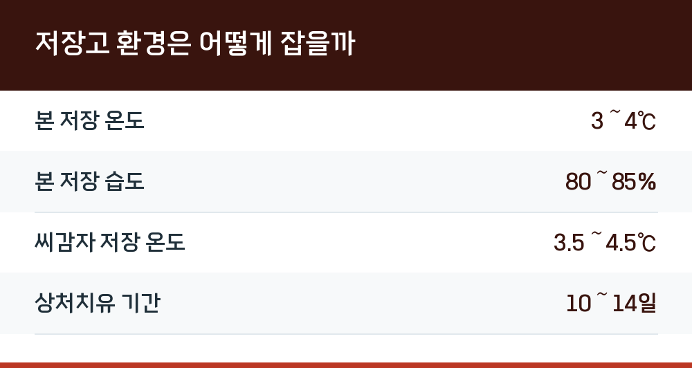 저장고 환경은 어떻게 잡을까