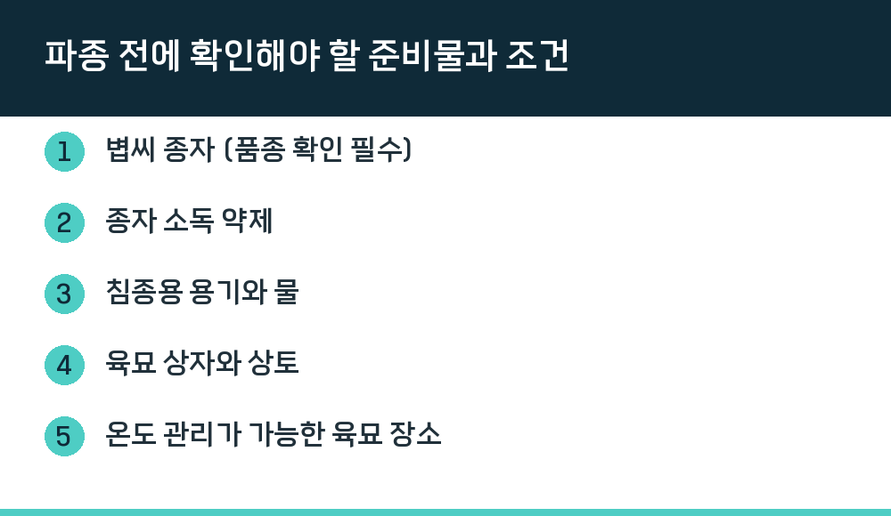 파종 전에 확인해야 할 준비물과 조건